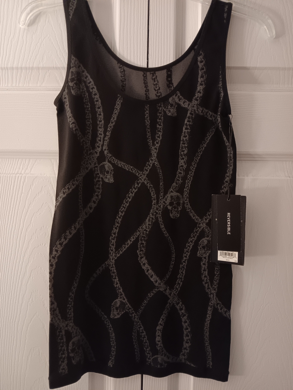 Rock And Republic Womens Black Tank Top With Skulls And Chains Design XS